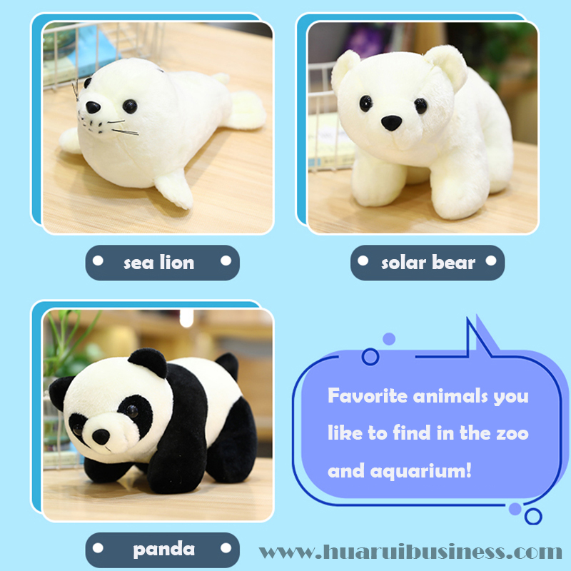 zoo/aquarium most popular animals sea lion/polar bear/panda plush toys/plush doll/super soft doll animals,let's protect our earth together, love these animals!