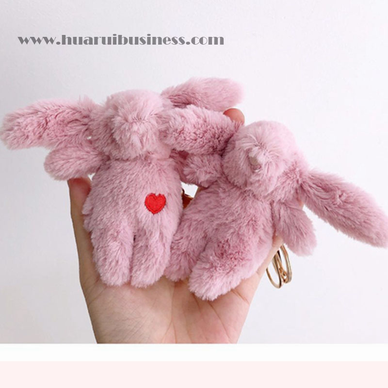 Plush rabbit toy/key chain/key ring/key finder