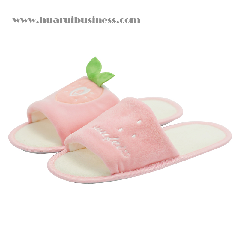 microfiber home slipper,indoor slipper,pantofle,pontoufle,with embroidery.Open Toe Minimalist Sliders.