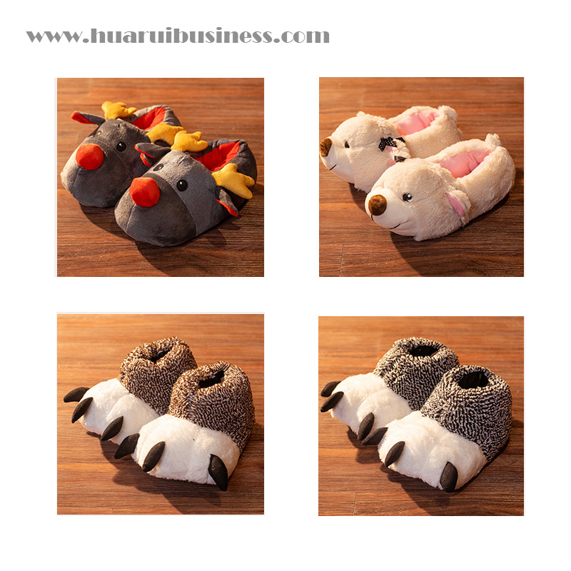 indoor warm slippers,reindeer,polar bear,bear claw home slipper,non-skid with dots and bear claw,house slippers