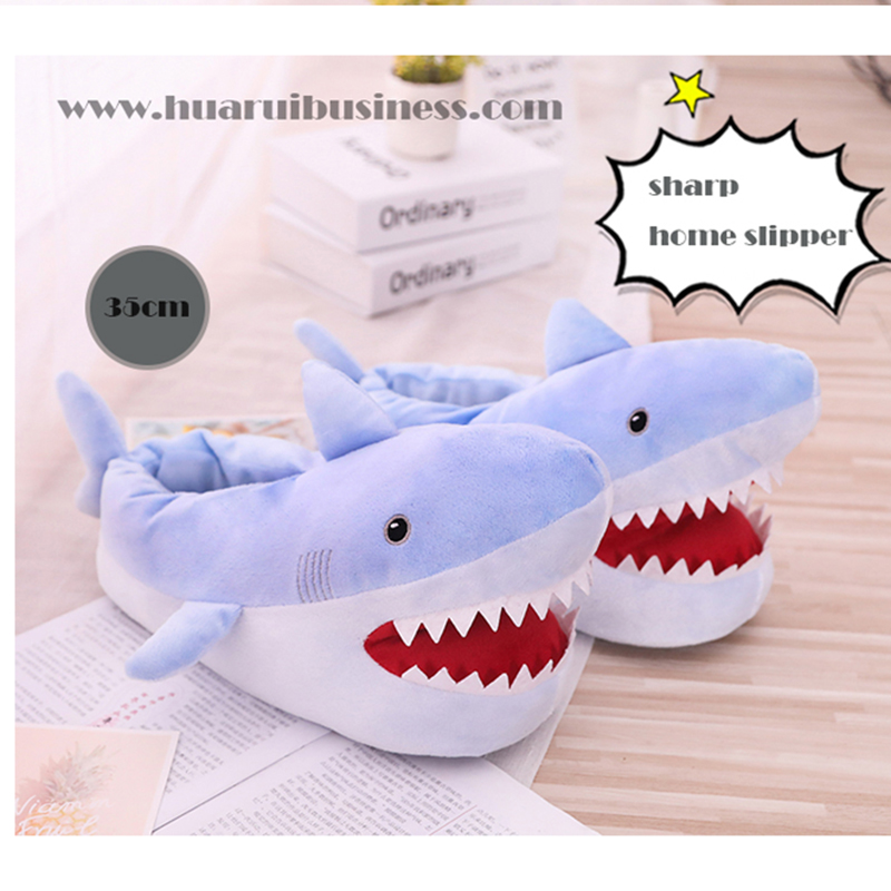 Soft shark home slipper,with anti-skid sole,filling with pp foam.