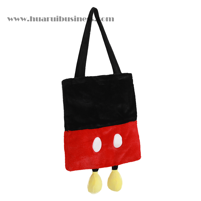 plush bag with cartoon foot and tail