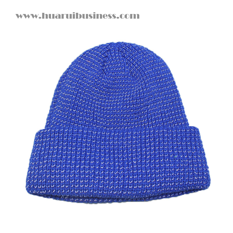 reflective acrylic bodkin knitting hat,tuque,all around with reflective effect